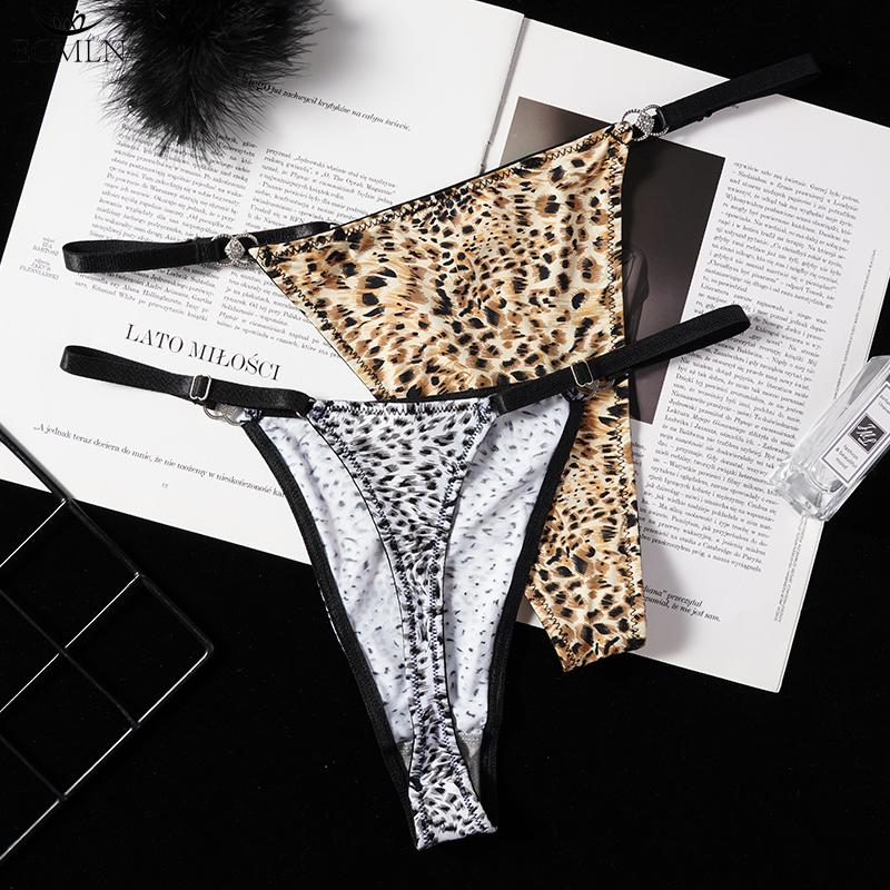Регулируемые стринги с леопардовым принтом больших размеров, женские ...