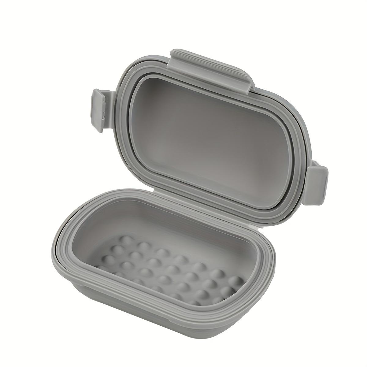 

Silicone Soap Dish with Non Slip Base , Suction Cup Design ,Leakproof Oval Bathroom Organizer, Rounded Edges for Safety, Hygienic Drainage Holes серый