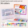LANGUO 60/24 Colors Lightning Liquid Acrylic Marker Pens with Soft Tips Flow Smart Ink Control Art School Supplies Stationery
