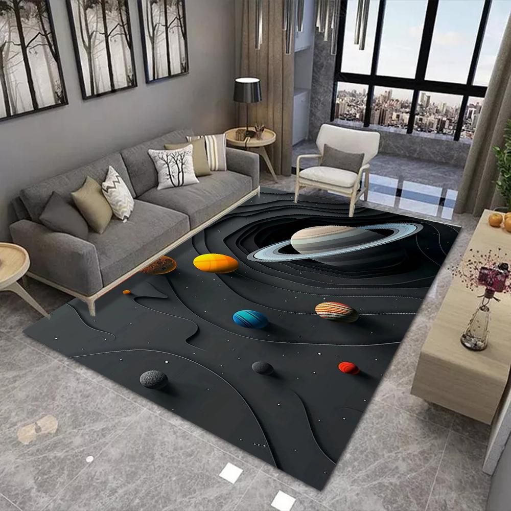

Visual Stereoscopic Astronaut Printed Carpet Space Planet Pattern Room Living Room Large Area Rug Aviation Enthusiasts Gifts 50x80cm