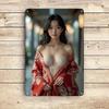 Vintage Sexy Dame Metall Blechschild x Zoll D Flache Wandkunst Bar Café Man Cave Dekor