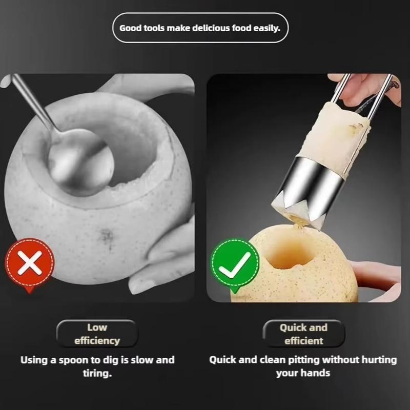 1/2Pcs Kitchen Tools T-Shaped Stainless Steel Corer Fruit Pitter For Olive Date Peach Kitchen Accessories