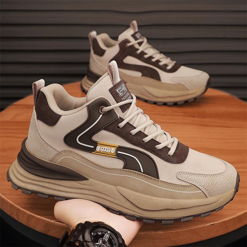 Autumn and winter youth sports fashion sneakers men's shoes, black, gray, beige