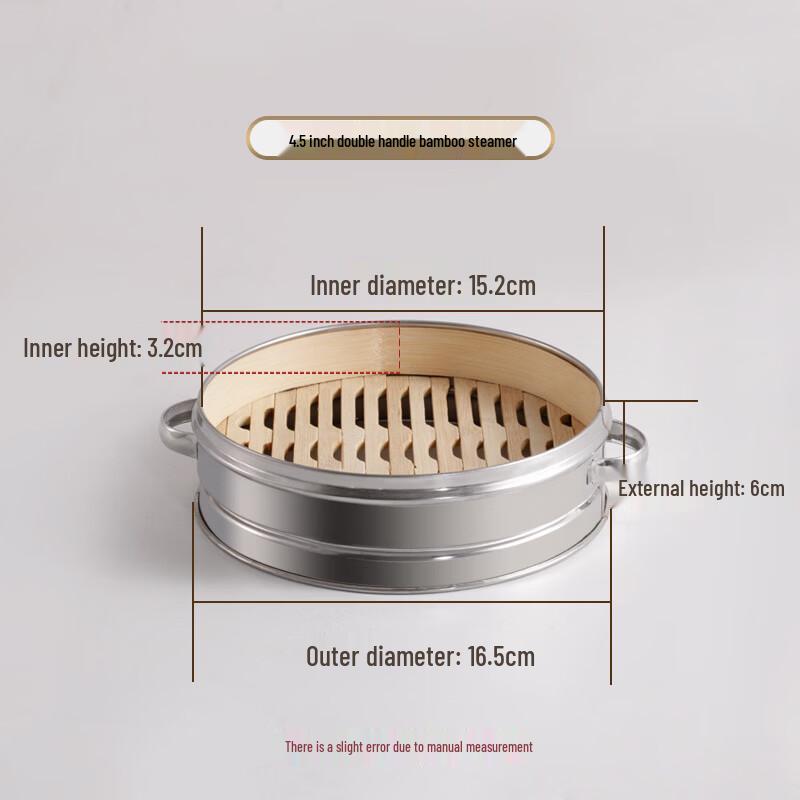 Dairuien Double-Eared Bamboo Steamer Basket Set