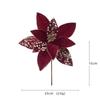 New 30CM Artificial Poinsettia Flower Glitter Sequins Christmas Glitter Flower Sparkling Sequins Flower Christmas Tree Accessory