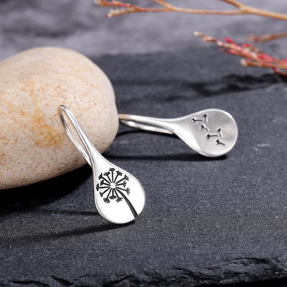 Commuter earrings, minimalist vintage dandelion earrings, women's niche fashion earrings