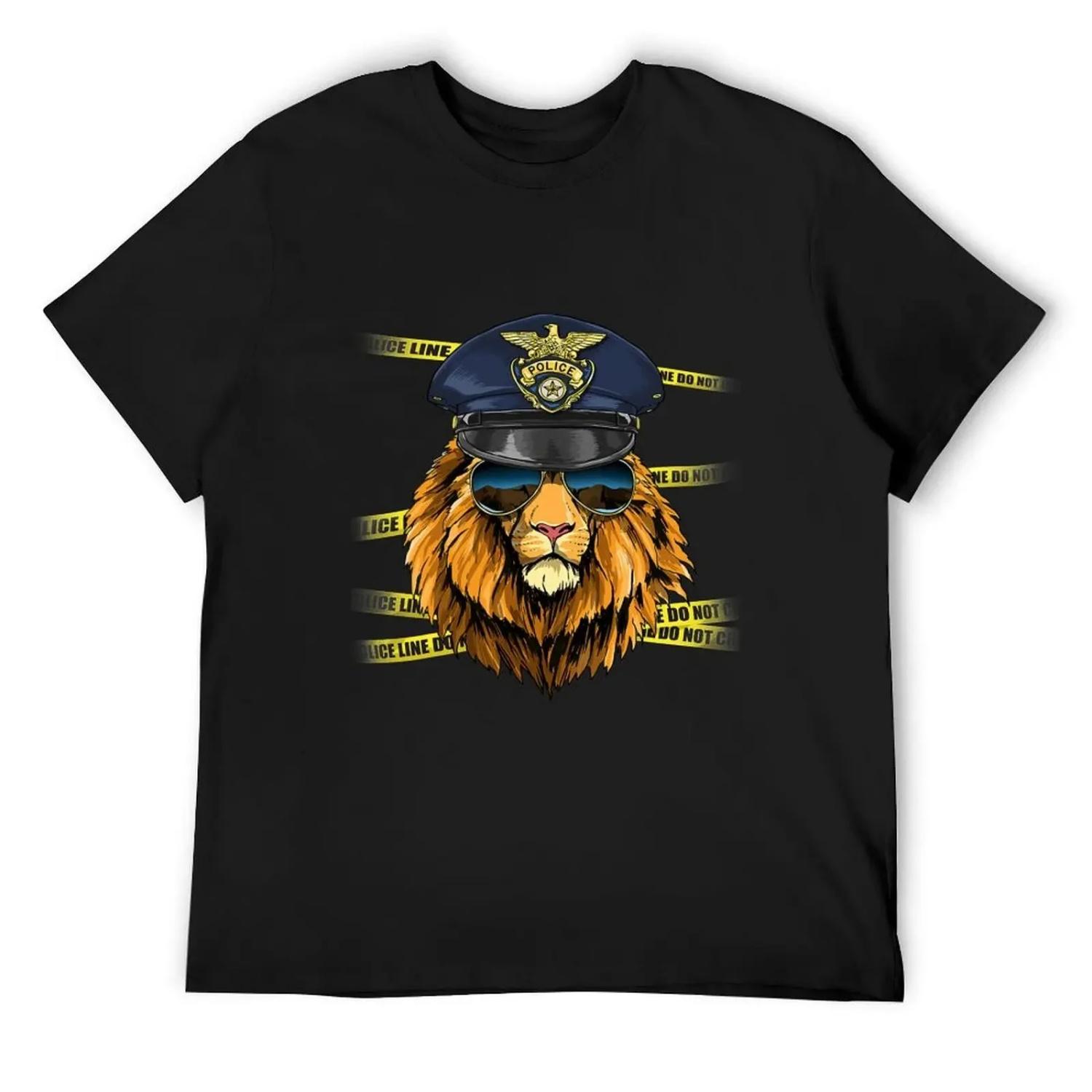 

Lion Police Wildlife Lion Safari Animal Lover 54 T-Shirt quick-drying T-shirts oversize anime shirt mens graphic t-shirts funny XXXXXL чорний