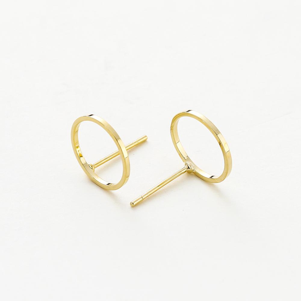 

10pcs/lot 4 Styles 14K 18K Gold Plated Post Earrings Findings Round Stud Earring Hooks Accessories DIY Jewelry Making Supplies 12mm x 10pcs