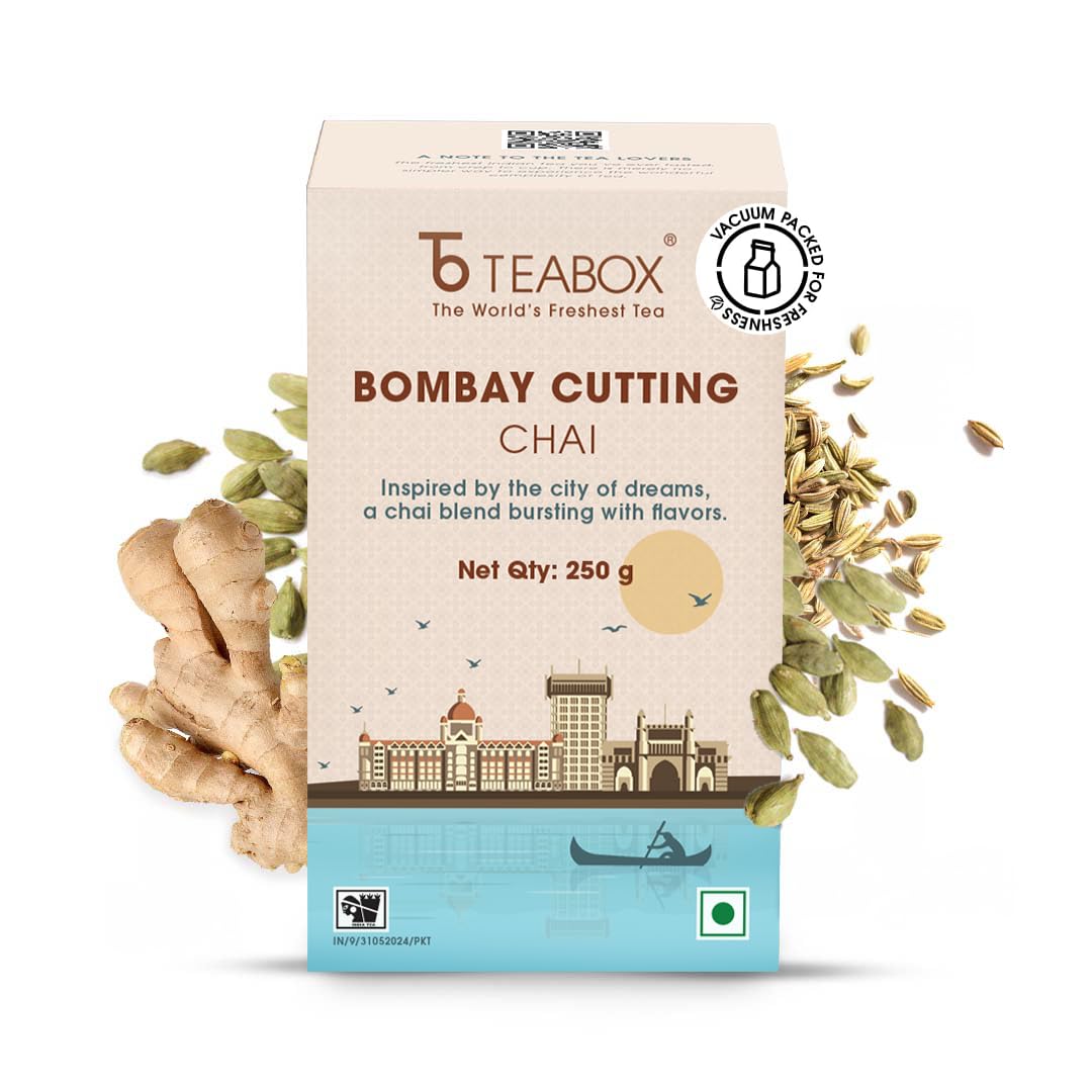 

Teabox Bombay Cutting Chai | Inspired By The Bustling City | Blended With Natural Cardamom, Ginger & Fennel | 250 Grams