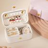 Simple PU Leather Jewelry Storage Box Mini Solid Color Jewelry Display Case Packing Portable Ring Necklace Case Girls