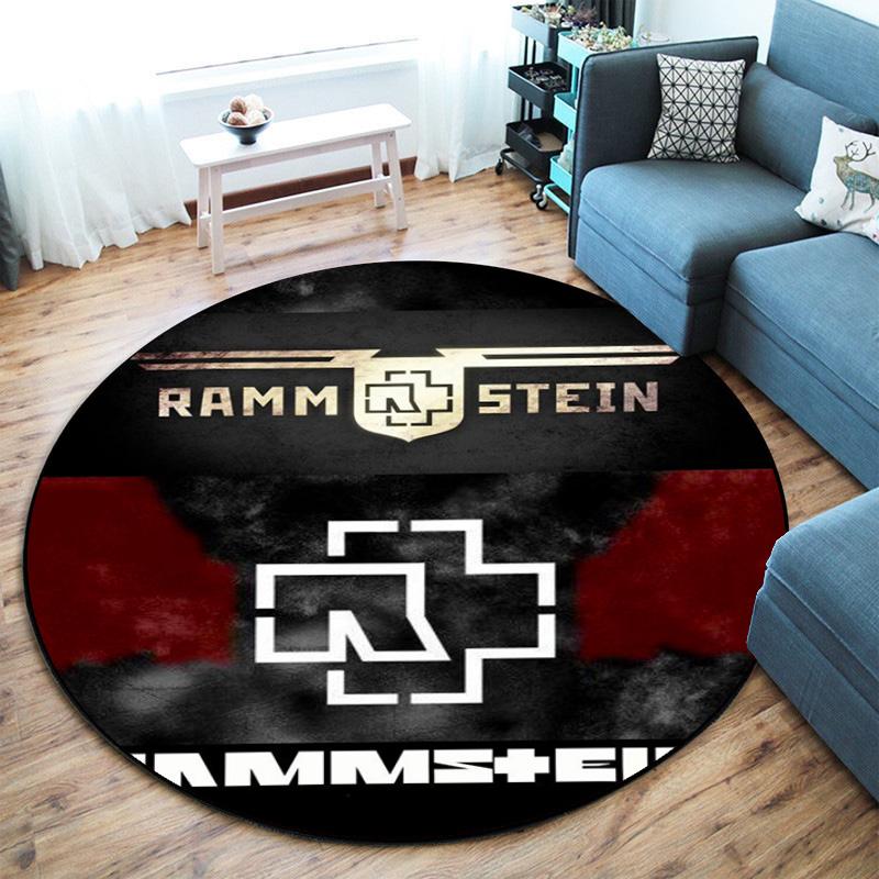 Famous German Rock Heavy Metal Band Rammstein Tile Lindemann Circular Carpet Decoration Anti Slip Home Table and Chair Mat Aisle Door Mat Carpet D15
