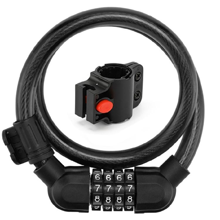 Heavy Duty 4 Digit Bicycles Cable Lock, Bike Portable Code Lock Cable Anti Theft