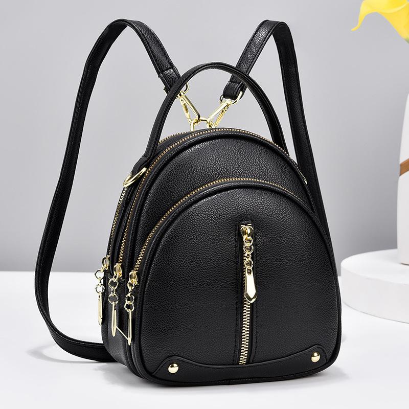 Malá taška Módní korejská verze Trendy Malý batoh Simple Atmosphere Jedno rameno Crossbody Malá kulatá taška Dvojité rameno Dámská taška