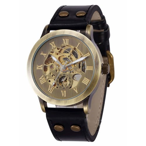 

Мужские автоматические часы Carrie Hughes Steampunk бронзовые кожаные CH408, CH408, Роскошные, Модные, Повседневные, Деловые, Стимпанк.