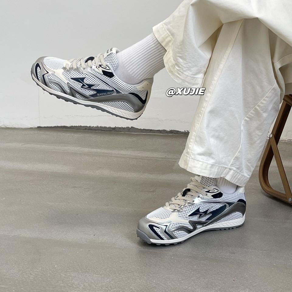 Retro Mesh Casual Sports Dad Shoes Women's Versatile Fashion Silver Laser Couple Casual Sports