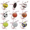 Retro Double Dangle Sports Balls Pendant Alloy Jewelry Accessory