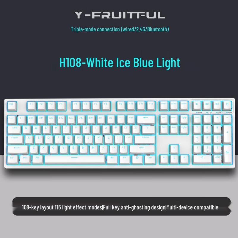 Y-FRUITFUL H108 Mechanische Tastatur mit drei Modi und Hot-Swap-Fähigkeit
