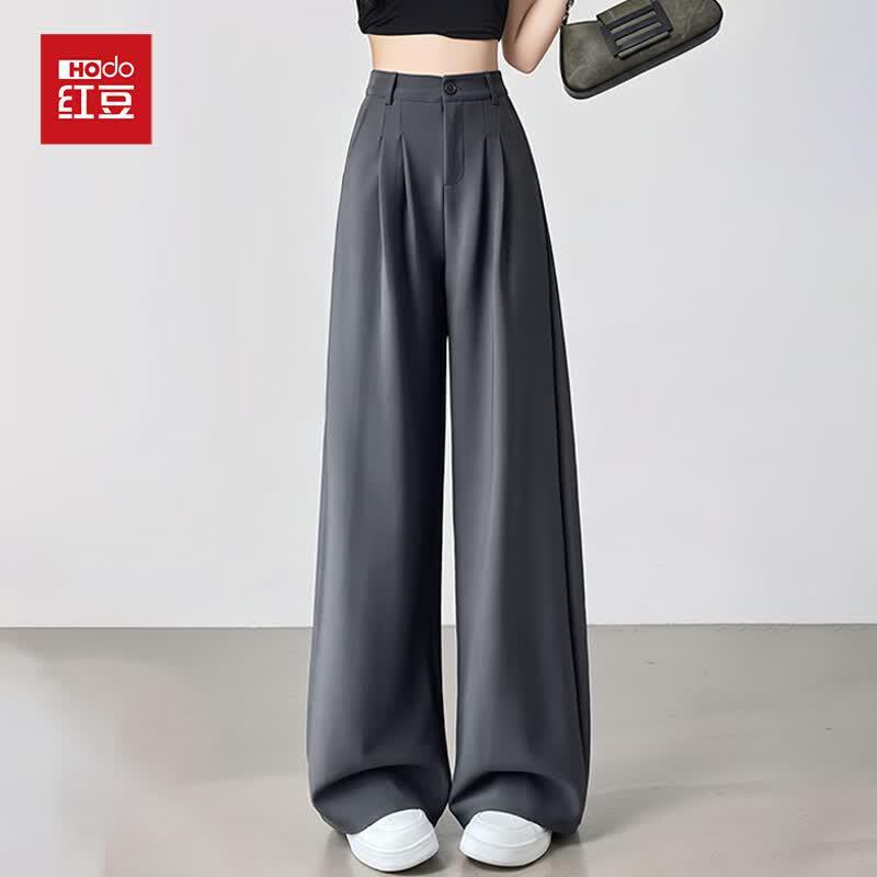 Hodo Women s Anti-Wrinkle Drapey Loose Straight Trousers US 5.5