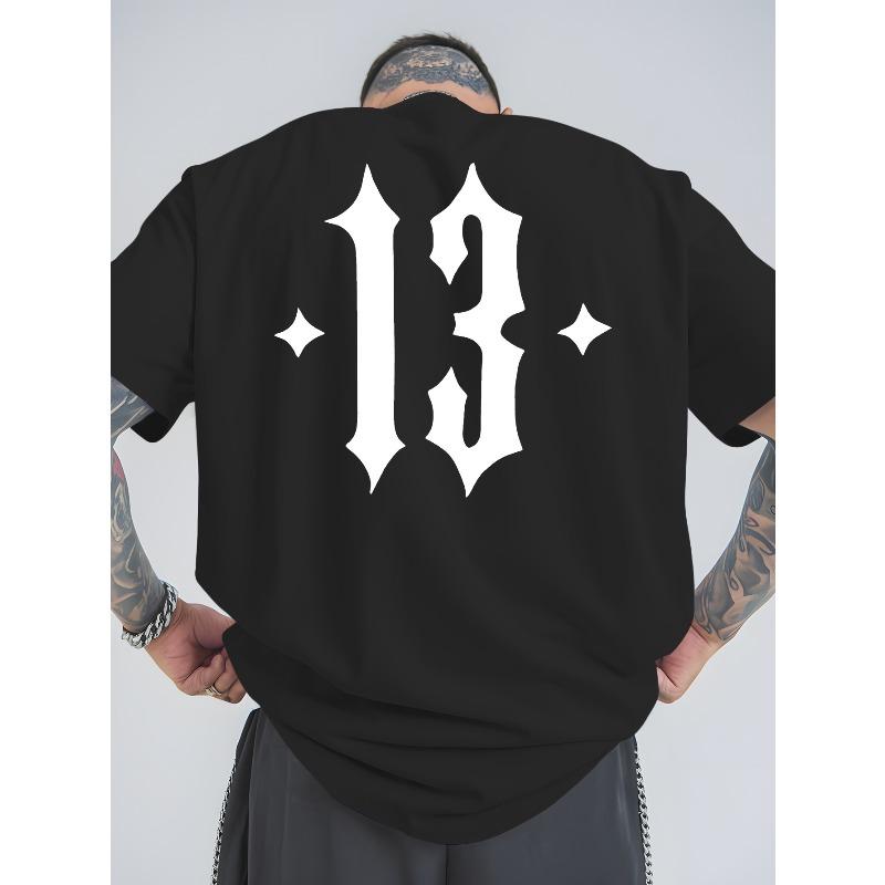 European Sizes Short-sleeved T-shirts, Men's Trendy Fashion Prints, Loose Shirts, Versatile Round Neck Tops, Breathable and Comfortable T-Shirt