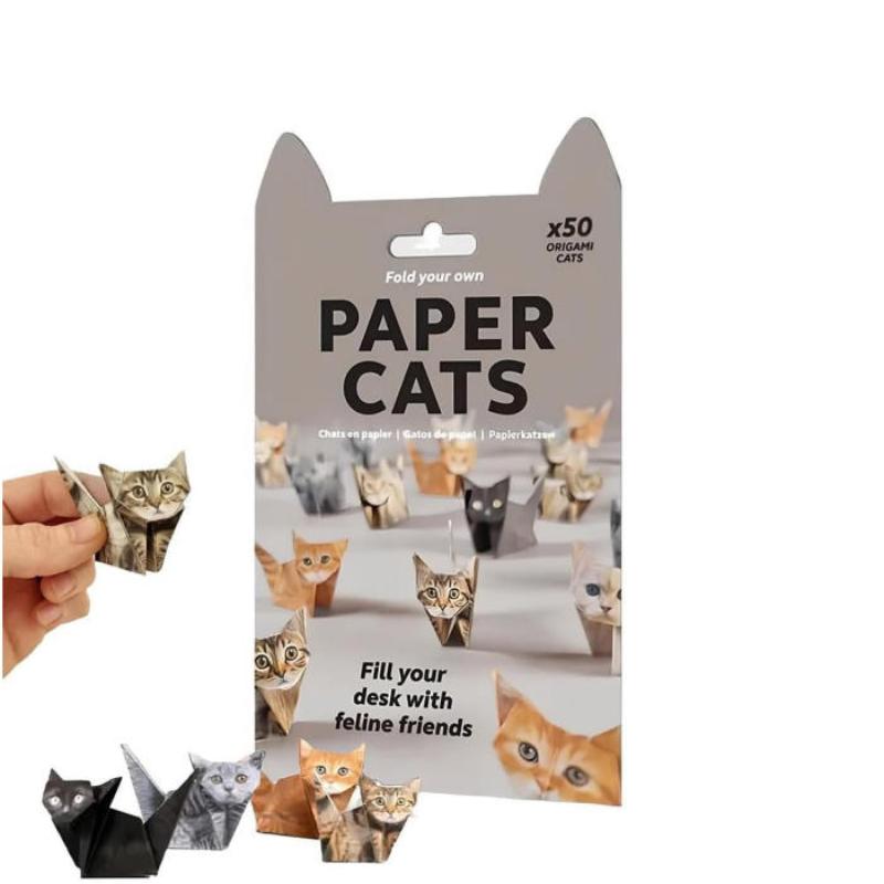 Diy Paper Cats Origami Fold Cute Cat Dog Dinosaur Figures Animal Papers Sculpture Decorative Papercraft Craft Set Diy Art Gif