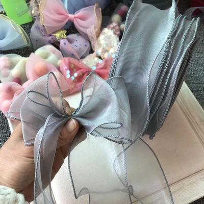 35Meters Romantic Wavy Ribbon Chiffon Yarn Sheer Translucent Tulle for Handmade Hair Accessories Bow Bouquet Gift Packing