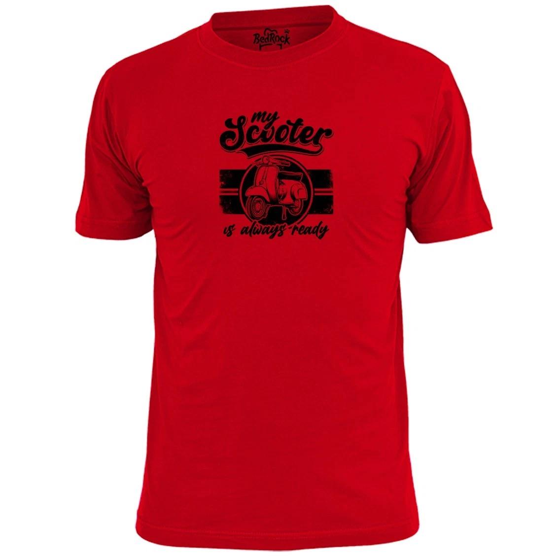 Mens My Scooter Is Always Ready Vintage Poster Shirt Scooter Mod Weller 4XL