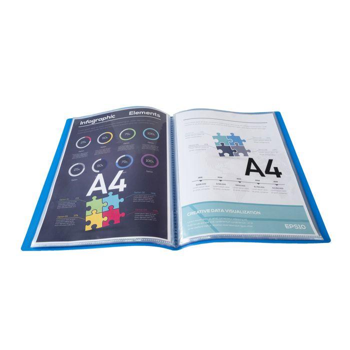 Protège-documents - exacompta - opak - a4 - 200 vues - bleu clair - polypropylène