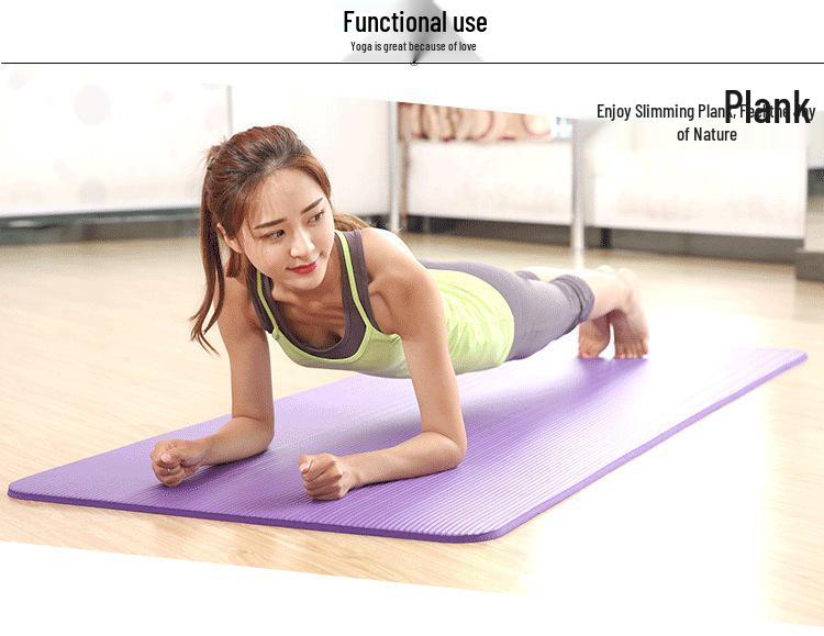 Thickened Non-Slip NBR Yoga Mat, 10mm Widened Exercise & Fitness Mat