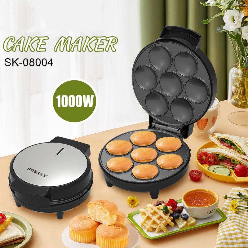 7-Hole Electric Mini Pancake & Tart Maker with Large Capacity and Constant Temperature Control