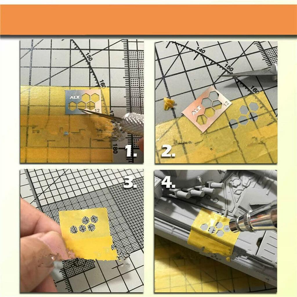 Precyzyjnie wycinana laserowo płyta szablonowa dla entuzjastów modelarstwa i rękodzielników. Płyta szablonowa ze stali nierdzewnej do malowania modeli.