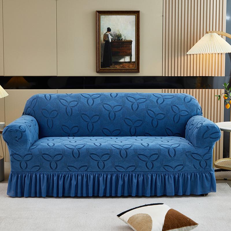Knitted Sofa Cover All-Inclusive Thickened Non-Slip Skirt Sofa Cover Cushion Cover Four-Season Elastic Dust Cover
