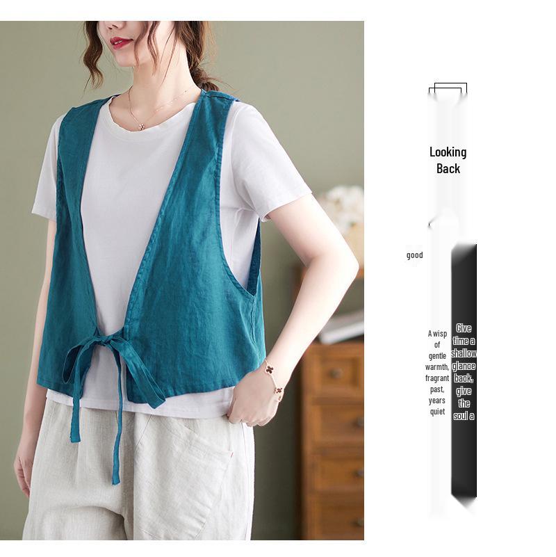Linen Vest: Women's Retro Cotton Waistcoat with Loose Design, 2026 Style
