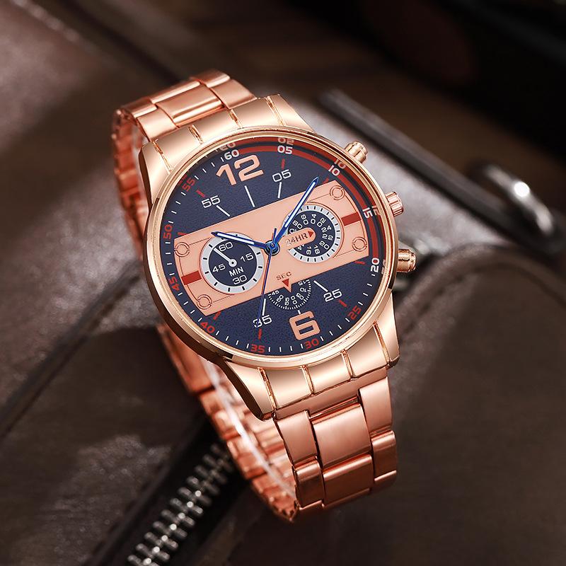  Luxury Fashion Mens Stainless Steel Quartz Wristwatch for Men Business Casual Watch Best Gifts Clock for Husband,Family,Friend
