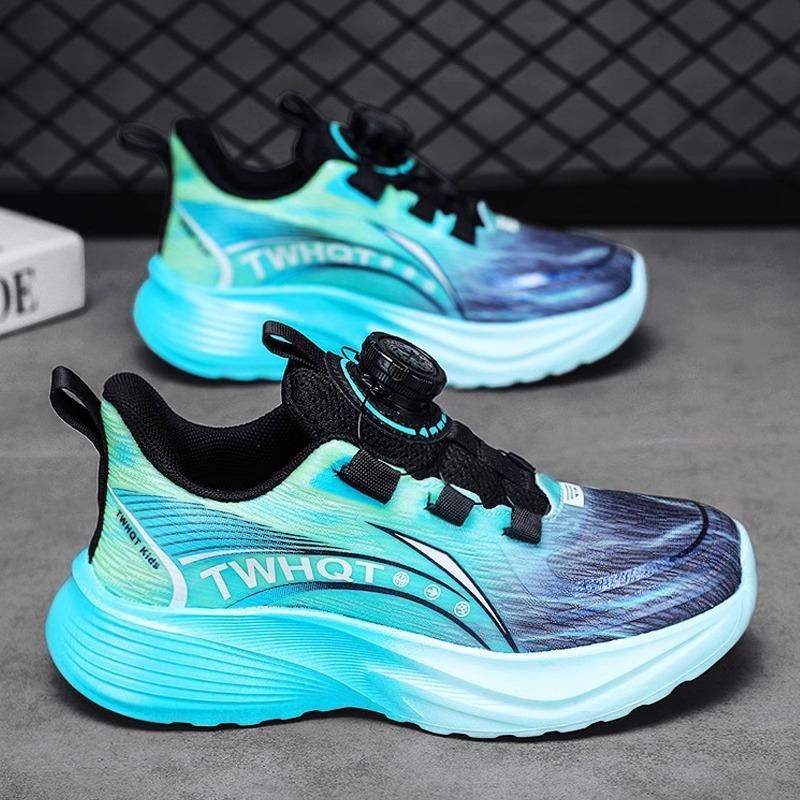 Boys Shoes Spring and Autumn 2025 New Children's Rotating Buckle Sneakers Boys Mesh Breathable Running Dad Shoes