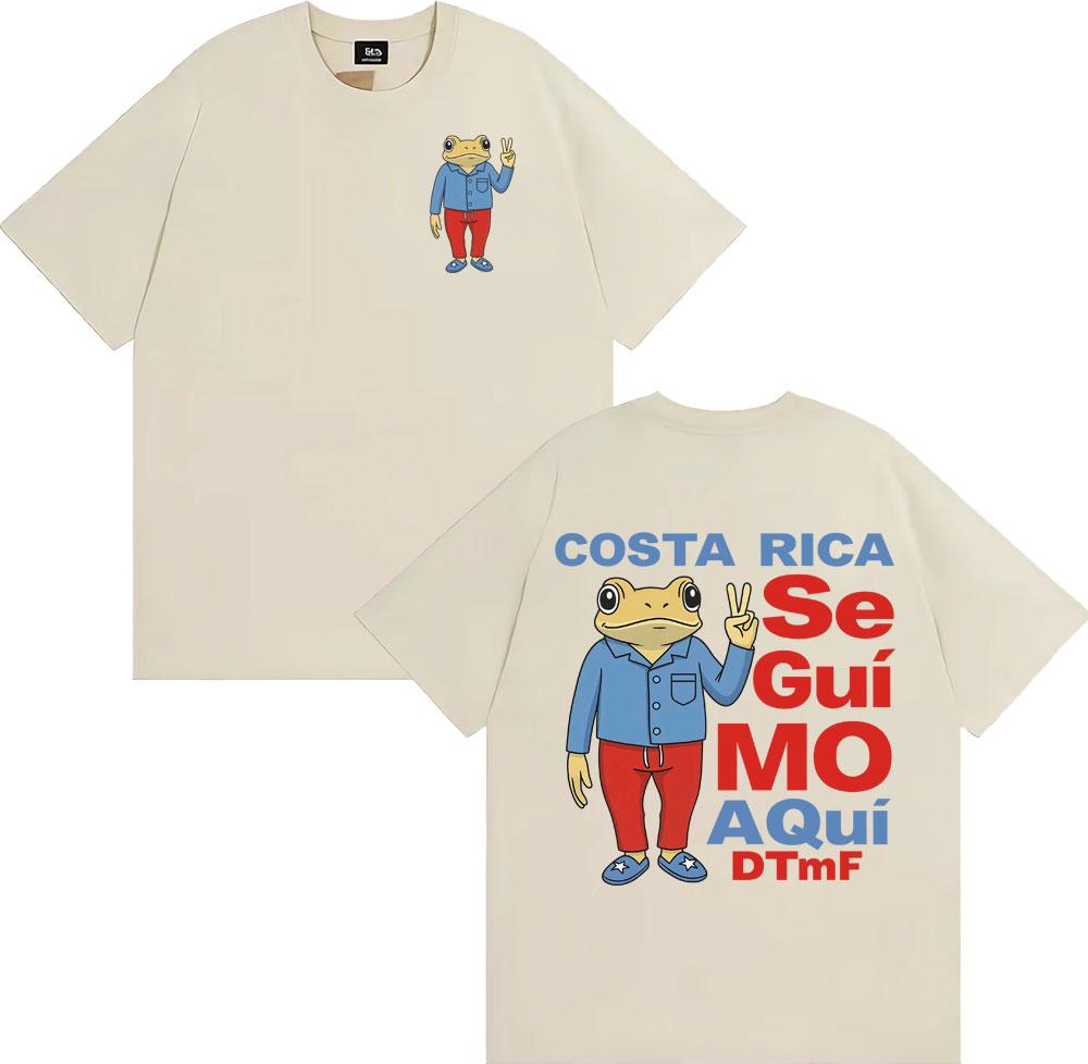 Bad Bunny Debi Tirar Mas Fotos DTMF T Shirt Costa Rica Se Gui Mo Aqui Tshirts Men Women Vintage 90s Cartoon Short Sleeve Tshirt