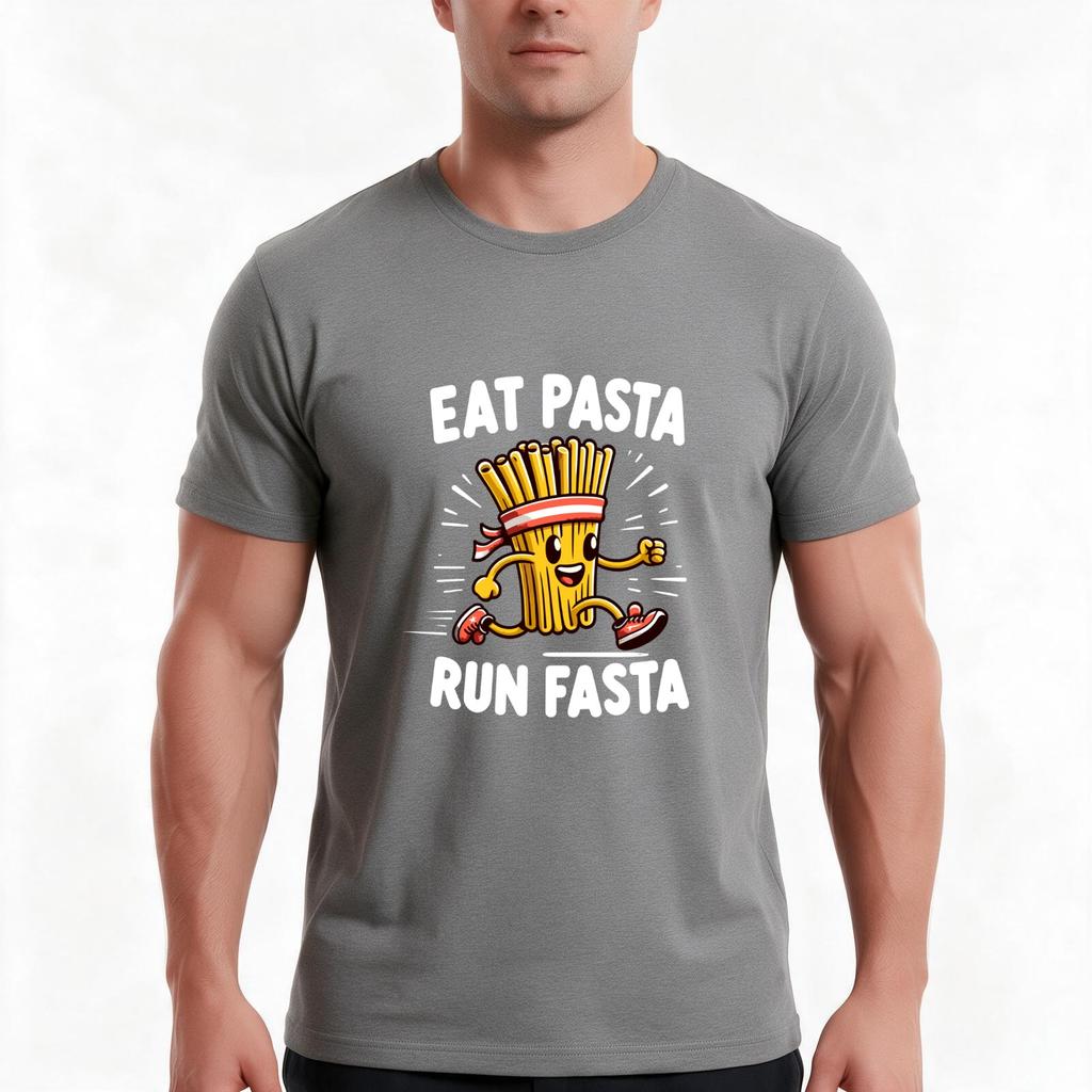 Eat Pasta Run Faster Tshirt Summer Casual Cotton Tee Oversized Streetwear Tops Vintage Graphic Print Loose Fit Short Sleeve