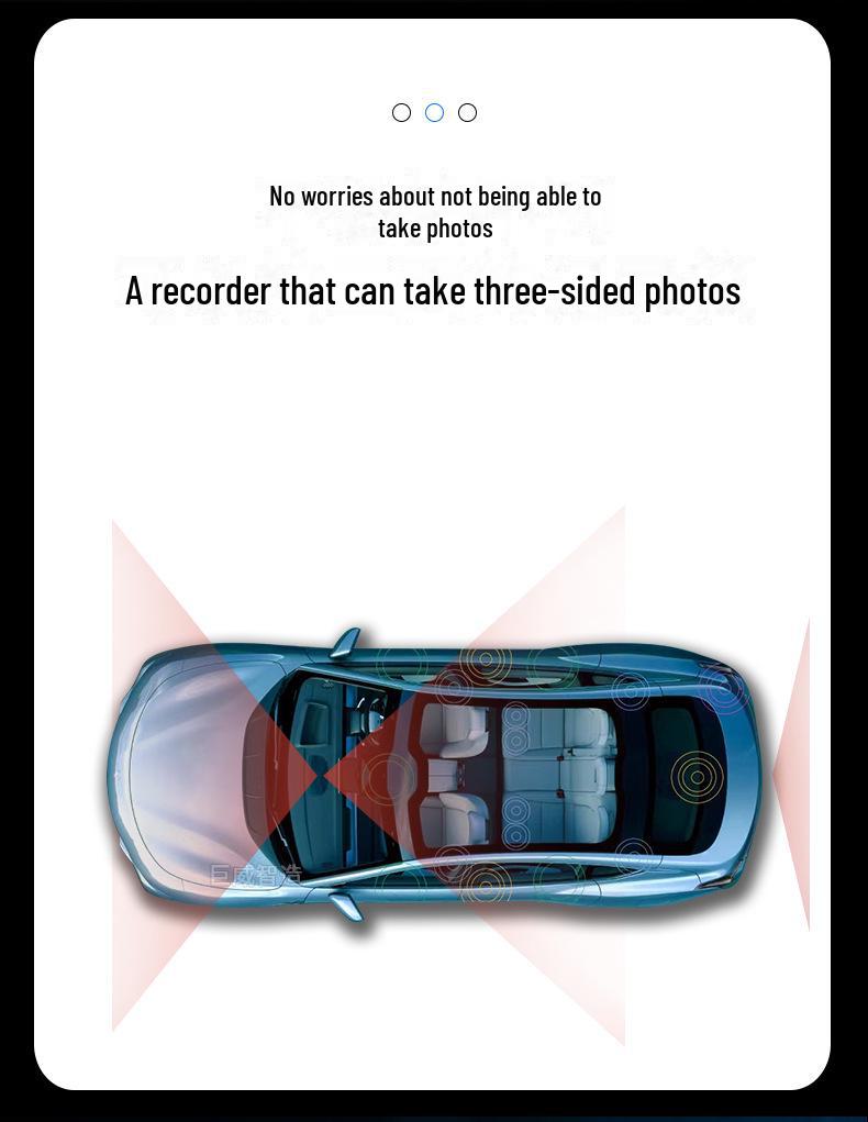 2-Inch HD Night Vision Three-Lens Dash Cam with WiFi Mobile Connectivity