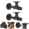 2Pcs Iron Shelf Brackets Wall-Mounted Shelves Brackets for Bedroom Garage Office DIY Floating Shelf Support Rustic Style