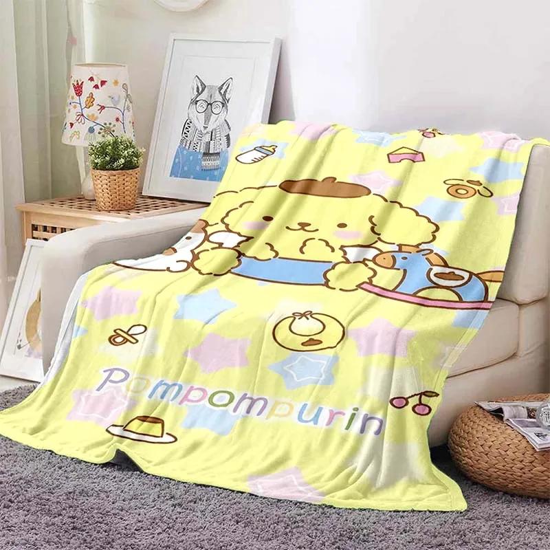 Pom Pom Purin Dog Cartoon Blanket for Sofa Cute Soft Flannel Throw Fluffy Bed Blanket New Born Winter Blanket Girl Kids Gift