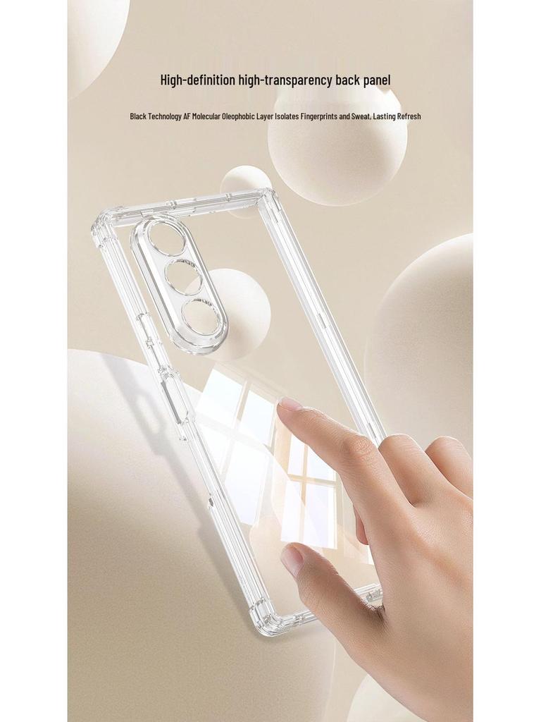 Samsung Z Fold7 Magnetic Airbag Case with Minimalist Style - Transparent, Full Hinge Coverage, for Men and Women