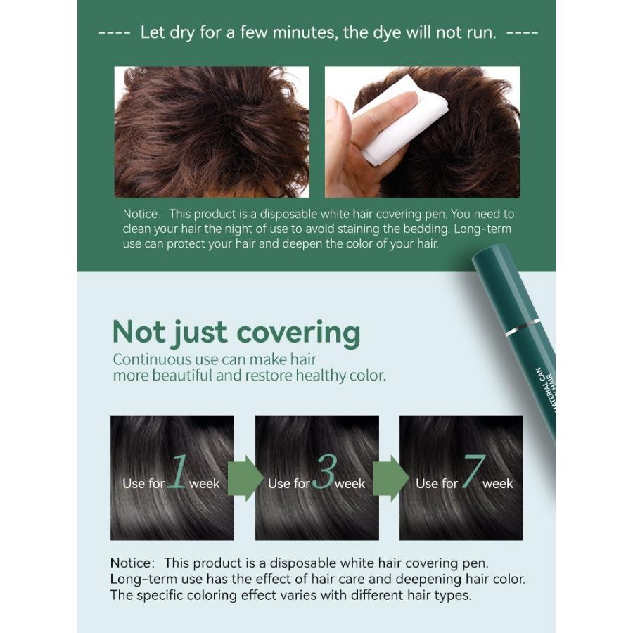 MLSMILE Disposable Hair Dye Stick One Comb Black and White Hair Cover Complementary Color Brush Temporary Hair Dye