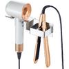 Hair Dryer Holder Wall Mounted, Hair Straightener Holder Stainless Steel, Adhesive Blow Dryer and Hair Straightener Holder, Bathroom Bedroom Hair