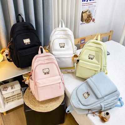 Korean Version of Schoolbag for Female Junior High School Students, Cute Backpack, Simple High School Students, Large-capacity Travel Backpack Tide