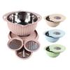 4 in 1 Food Strainers Bowl with 3 Grater Blades Colander Bowl Kitchen Drain Basket  Fruit
