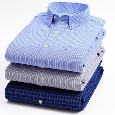 Men's Thick Fleece-Lined Oxford Long-Sleeve Shirt - Warm and In Stock
