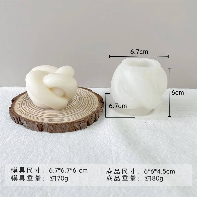 New Cross Knot Candle Silicone Mold 3D Twine Spherical Candle Making Supplies Diy Handmade Soap Plaster Epoxy Casting Tool