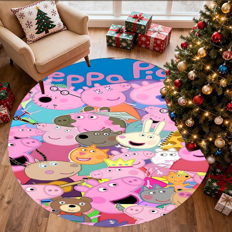 Cartoon animation Pattern Round Rug, Indoor/Outdoor Mat, for Picnic, Gameroom, Bedroom, Office, Living Room, Home Decor Carpet, Birthday Gift