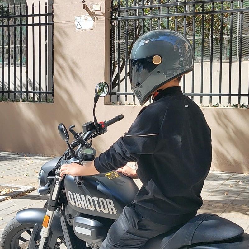

Retro Full Helmet Harley Motorcycle Rambler Men Women Head Gray All Round Portable L