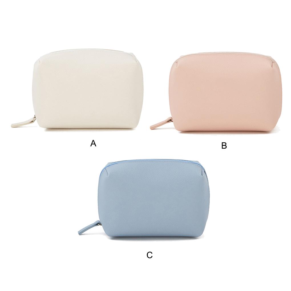 Personalized Ple Cosmetic Bag Portable Waterproof Multifunctional Handbag Fashion PU Solid Color Pouch Large Capacity