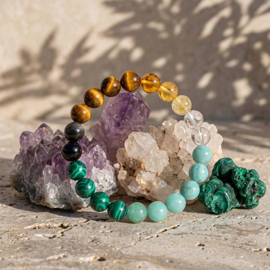 Women Bracelet Elastic Rope Faux Tiger Eye Stone Beads Bracelet Comfortable To Wear Wristband Versatile Accessories